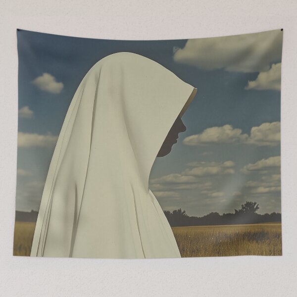 Item preview, Serene Silhouette in White Hijab Against Golden Field designed and sold by Retrocranio.