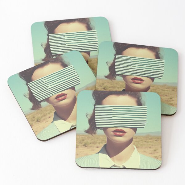 Item preview, Retro Surreal Woman with Striped Visor in Desert Vibes designed and sold by Retrocranio.