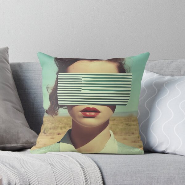 Item preview, Retro Surreal Woman with Striped Visor in Desert Vibes designed and sold by Retrocranio.