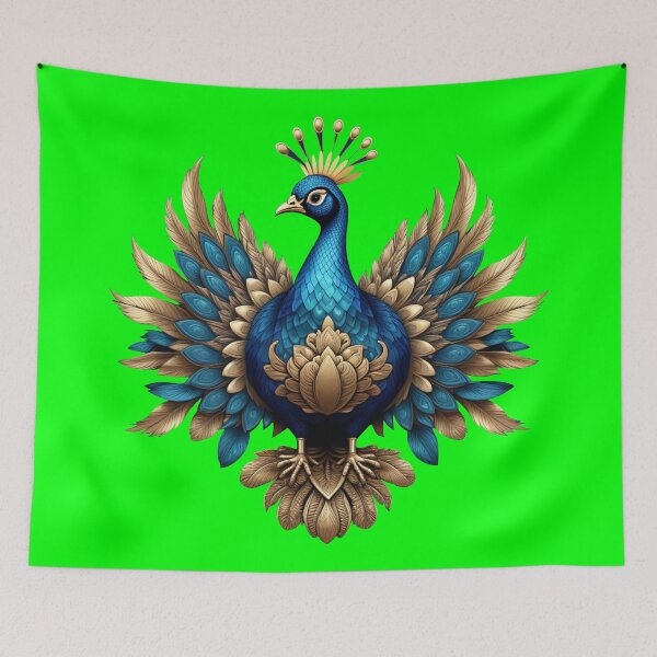 Item preview, GOLDEN BLUE PEACOCK (#00FF00) designed and sold by Marlon Oseguera.