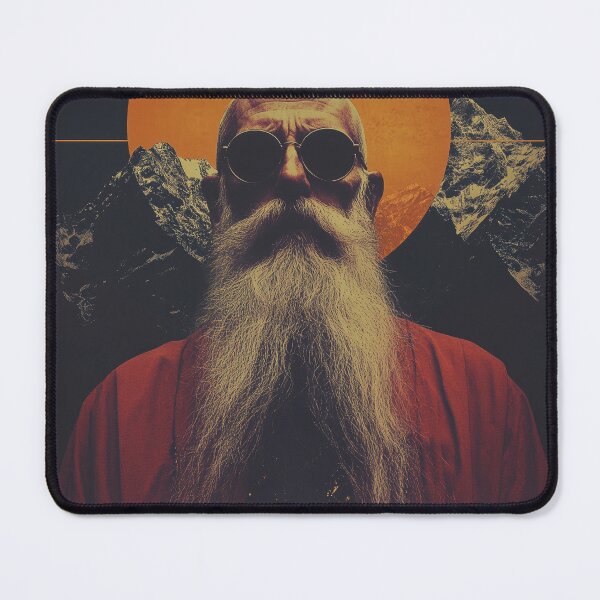 Item preview, Mystical Bearded Sage with Sunglasses and Solar Halo designed and sold by Retrocranio.