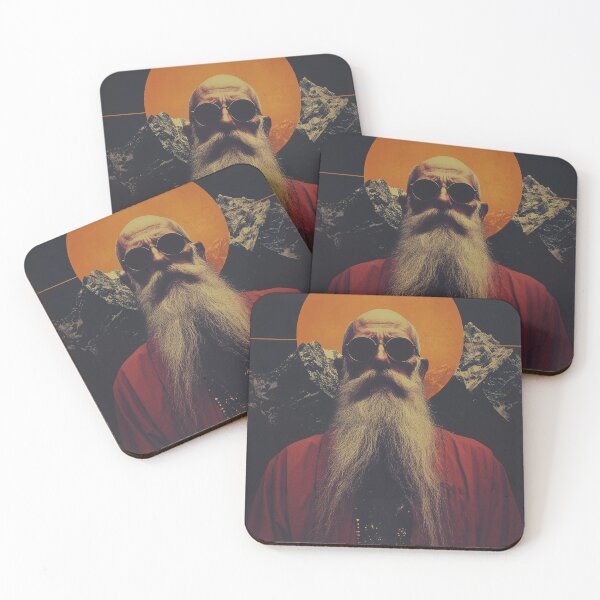 Item preview, Mystical Bearded Sage with Sunglasses and Solar Halo designed and sold by Retrocranio.