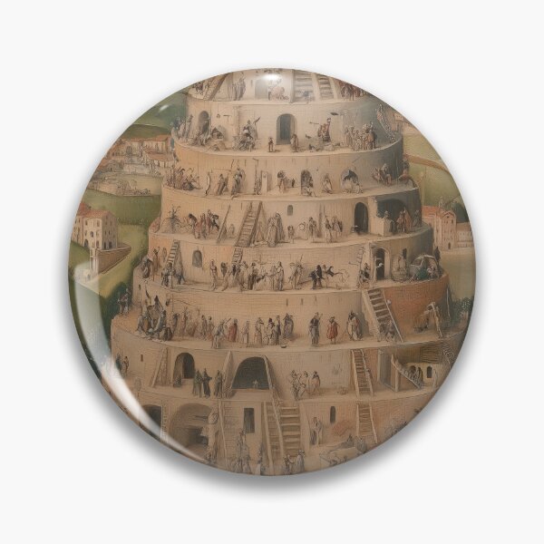 Item preview, Vintage Tower of Babel Illustration with Medieval Detail designed and sold by Retrocranio.