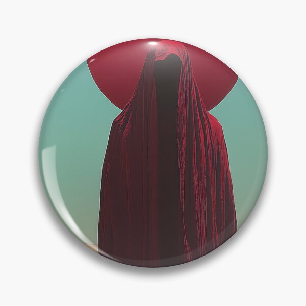 Item preview, Mysterious Red Cloaked Figure in Desert with Crimson Halo designed and sold by Retrocranio.