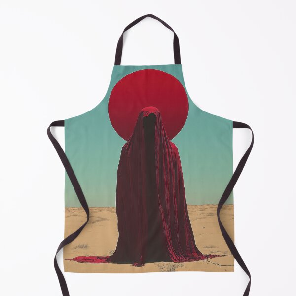 Item preview, Mysterious Red Cloaked Figure in Desert with Crimson Halo designed and sold by Retrocranio.