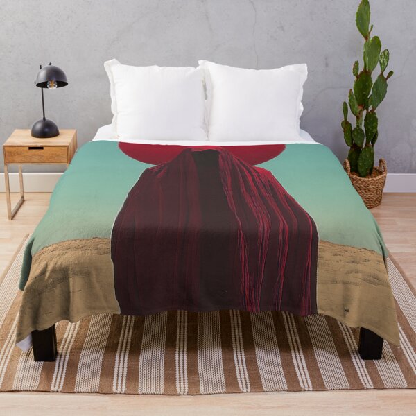 Item preview, Mysterious Red Cloaked Figure in Desert with Crimson Halo designed and sold by Retrocranio.