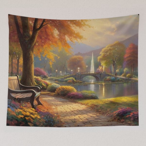 Item preview, Public Park Painting in Fall Glory designed and sold by BlareBlare.