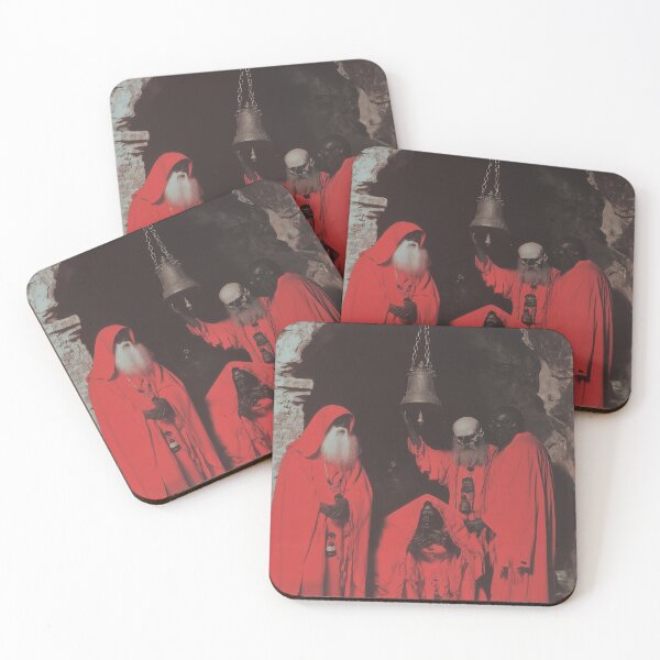 Item preview, Ritual Elders in Crimson Robes Beneath Hanging Bell designed and sold by Retrocranio.