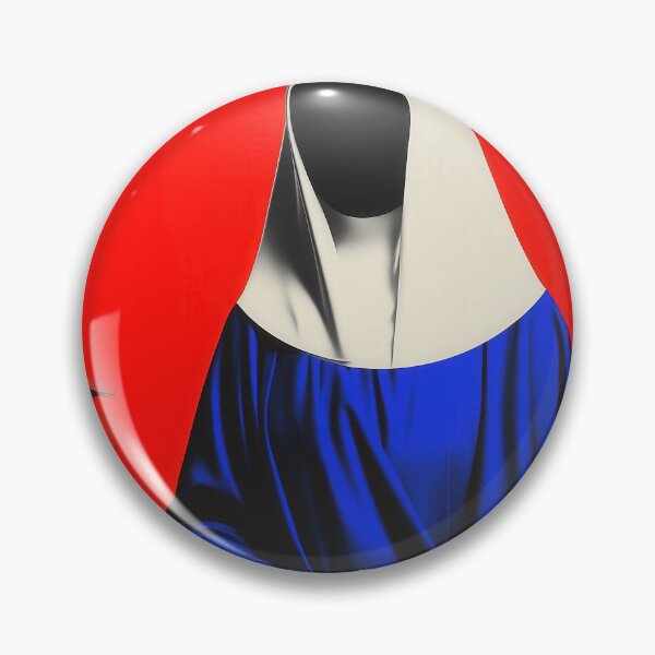 Item preview, Faceless Madonna in Blue Robes with Red Halo and Urban Skyline designed and sold by Retrocranio.
