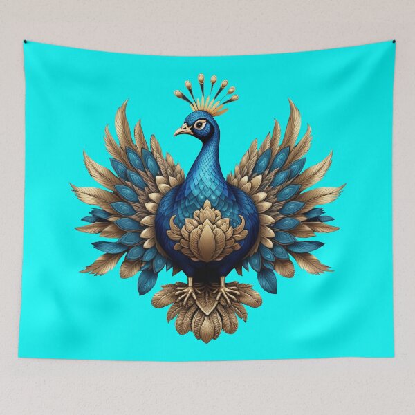 Item preview, GOLDEN BLUE PEACOCK (#00FFFF) designed and sold by Marlon Oseguera.