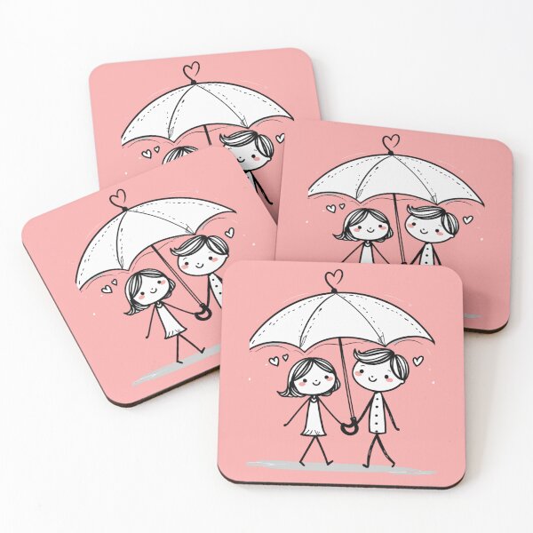 Item preview, Romantic Rainy Day – Cute Couple Doodle Art designed and sold by PlayfulMindArts.
