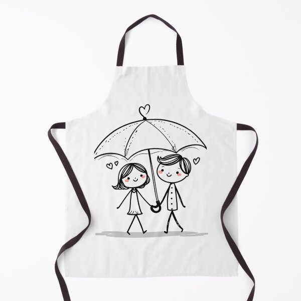 Item preview, Romantic Rainy Day – Cute Couple Doodle Art designed and sold by PlayfulMindArts.