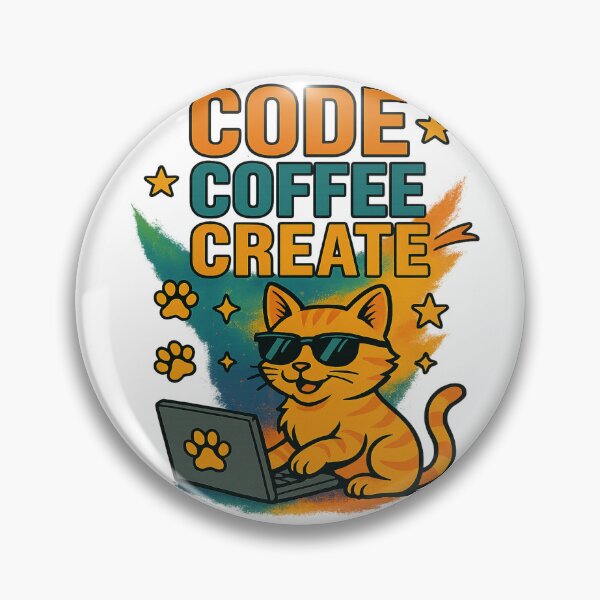 Artikelvorschau, Code Coffee Create – Coole Katzenprogrammiererkunst entworfen und verkauft von ArtbyCrystal.