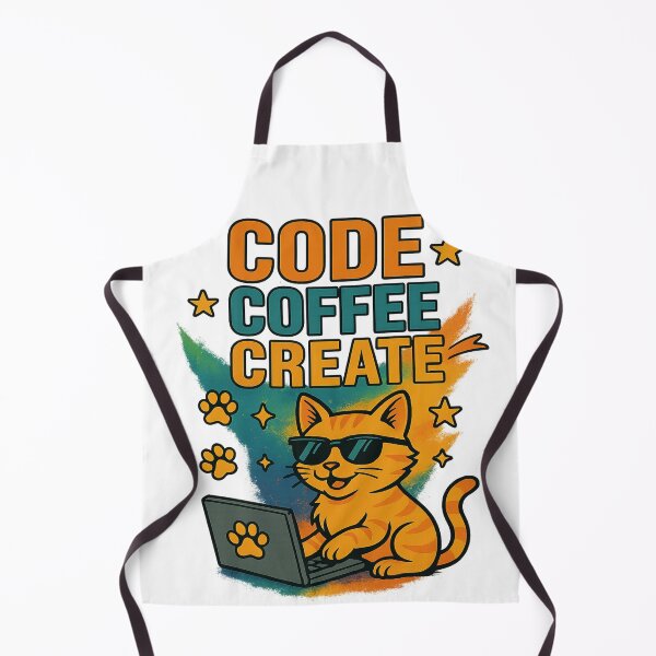 Item preview, Code Coffee Create – Cool Cat Programmer Art designed and sold by ArtbyCrystal.