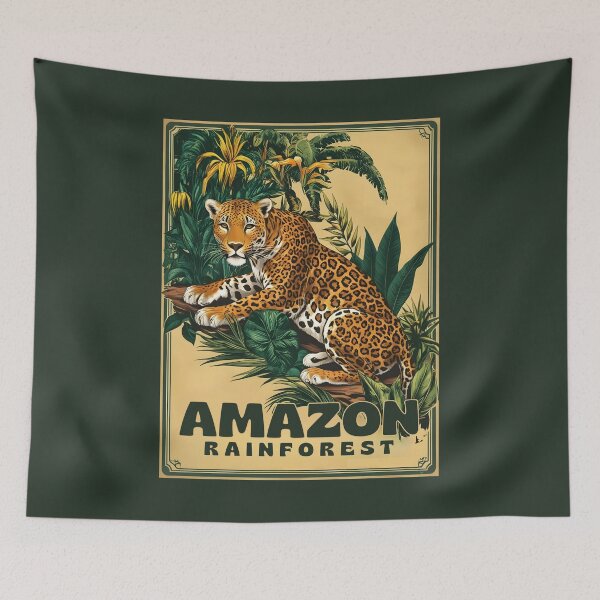 Item preview, A Vintage Illustration of Amazon Rainforest - Brazil  designed and sold by GoodOldVintage.
