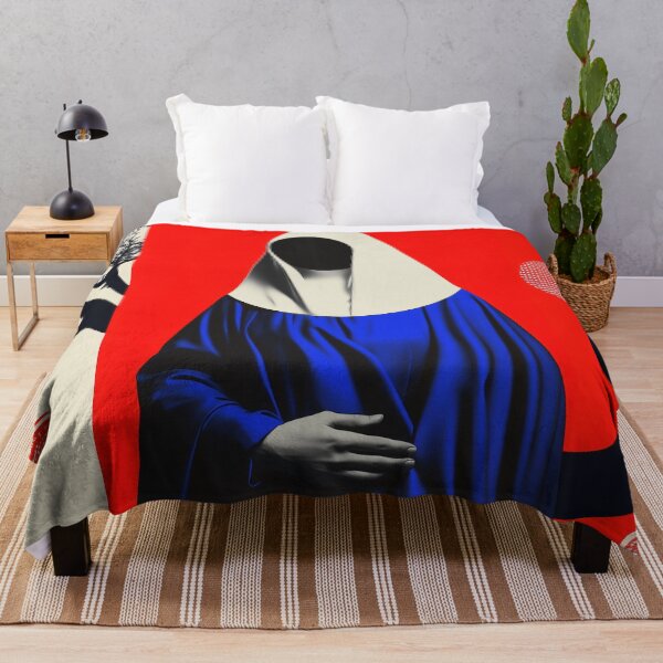 Item preview, Faceless Madonna in Blue with Abstract Tree and Red Background designed and sold by Retrocranio.