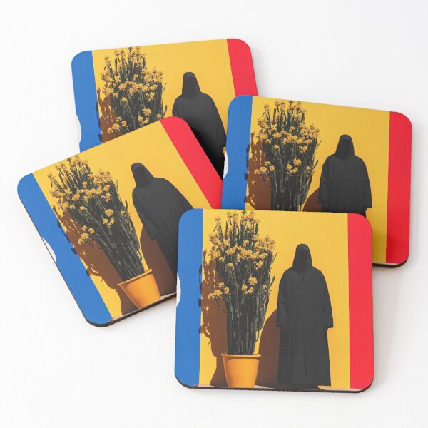 Item preview, Faceless Hooded Figure in Front of Colorful Wall with Heart and Cactu designed and sold by Retrocranio.