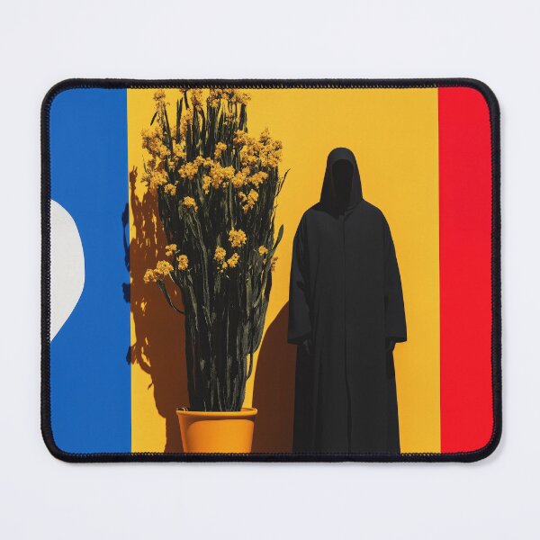 Item preview, Faceless Hooded Figure in Front of Colorful Wall with Heart and Cactu designed and sold by Retrocranio.