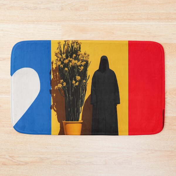 Item preview, Faceless Hooded Figure in Front of Colorful Wall with Heart and Cactu designed and sold by Retrocranio.