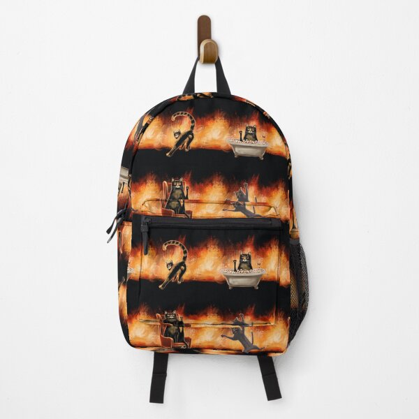 Item preview, Funny meme black cats on the fire designed and sold by Makitsu Neko.