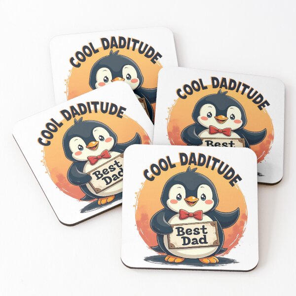 Item preview, Penguin with Cool Daditude Father's Day Holding Best Dad Sign designed and sold by Taans-Creation.