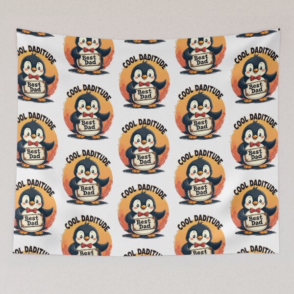 Item preview, Penguin with Cool Daditude Father's Day Holding Best Dad Sign designed and sold by Taans-Creation.