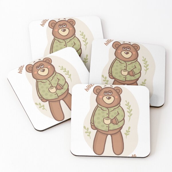 Item preview, Hibearnate Mode – Cute Sleepy Bear with Coffee Funny Lazy Animal Pun Design designed and sold by Tattyarts.