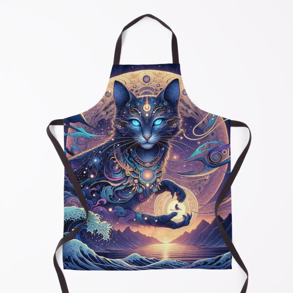 Item preview, Ethereal Cat Full Moon shaman Fantasy Art Wallpaper Illustration designed and sold by Keirnyx.
