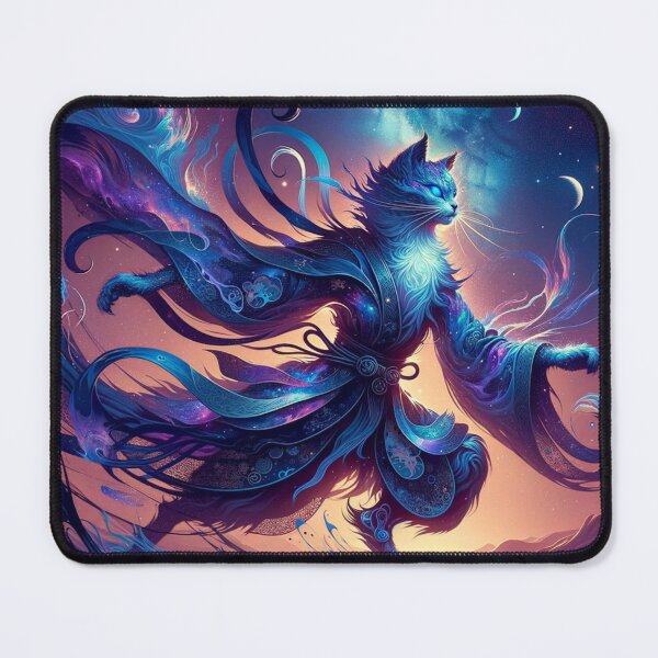 Item preview, Ethereal Cat Full Moon shaman Fantasy Art Wallpaper Illustration designed and sold by Keirnyx.