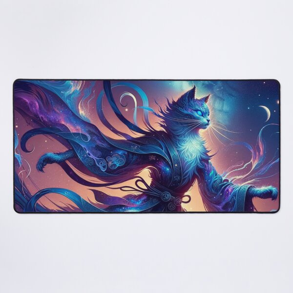 Item preview, Ethereal Cat Full Moon shaman Fantasy Art Wallpaper Illustration designed and sold by Keirnyx.