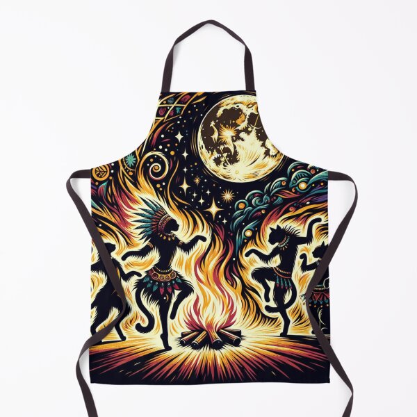 Item preview, Tribal Cat Full Moon African Ritual Art Vintage Wallpaper Illustration designed and sold by Keirnyx.