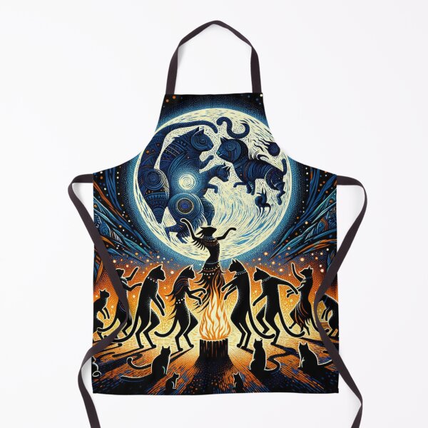 Item preview, Tribal Cat Full Moon African Ritual Art Vintage Wallpaper Illustration designed and sold by Keirnyx.