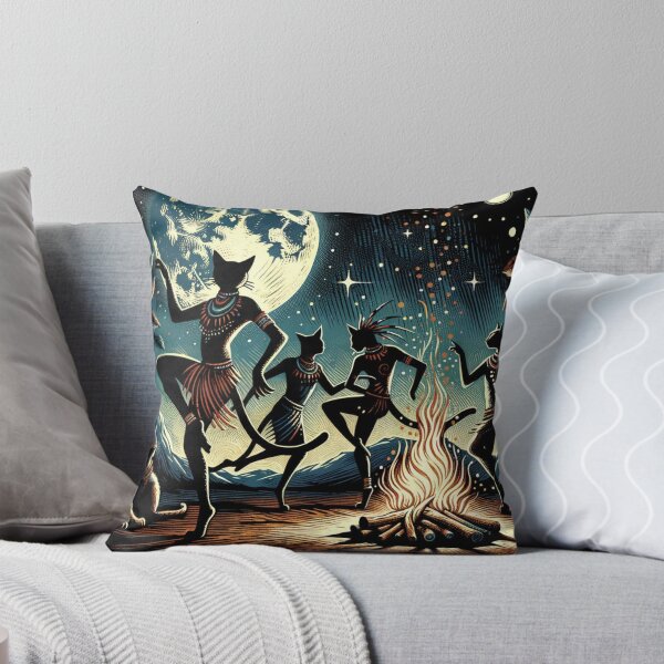 Item preview, Ethereal Feline Shamanic Dance Under the Full Moon 8k Wallpaper designed and sold by Keirnyx.