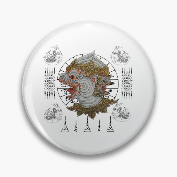 Item preview, Hanuman with Four Divine Faces – Mystic Thai Warrior with Sacred Yantra Power designed and sold by JoynestStudioCo.