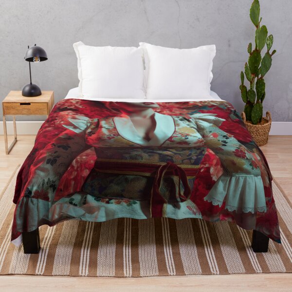 Item preview, Floral Fantasy Portrait in Kimono-Inspired Fashion Surrounded by Blossoms designed and sold by Retrocranio.