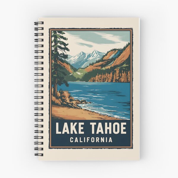Item preview, Una ilustración vintage del lago Tahoe, California designed and sold by GoodOldVintage.