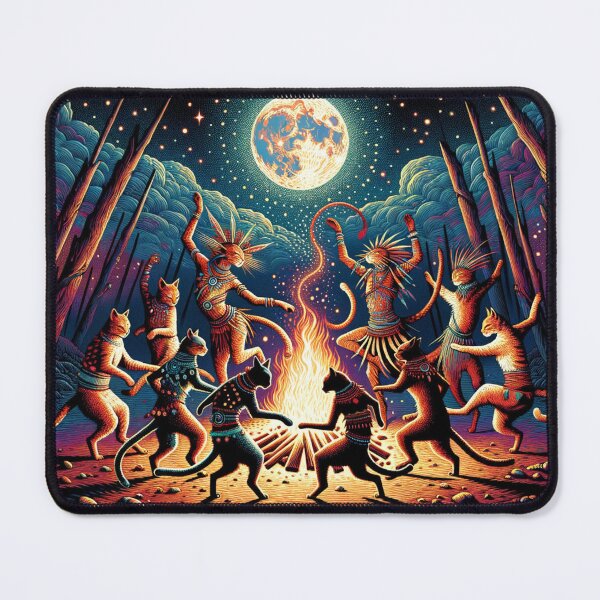 Item preview, Ethereal Cat Full Moon Demonic Ritual Art Wallpaper Illustration designed and sold by Keirnyx.