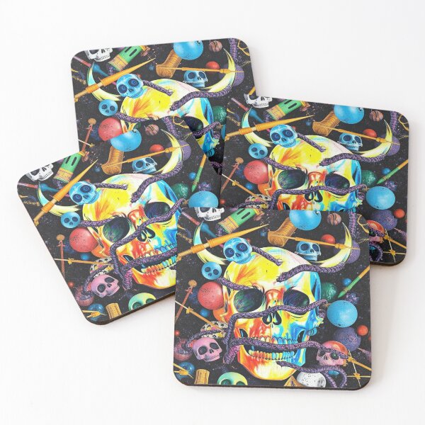 Item preview, colourful skulls seamless pattern designed and sold by optimusprime39.