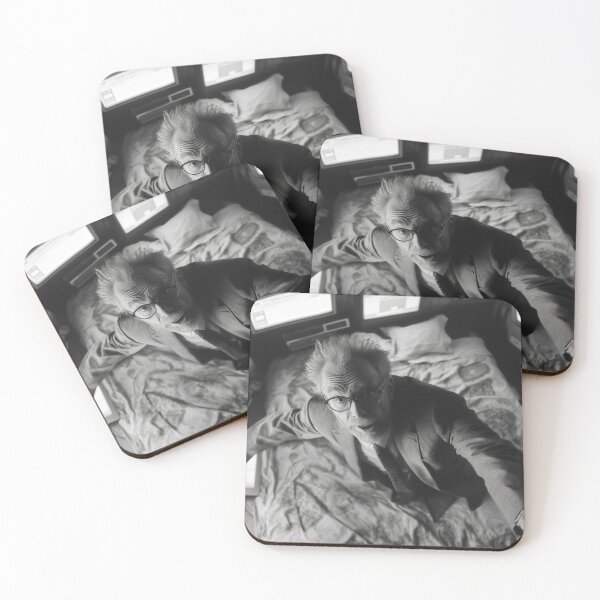 Item preview, Mad Scientist in Control Room Bed Surrounded by Monitors – Black and White Chaos designed and sold by Retrocranio.