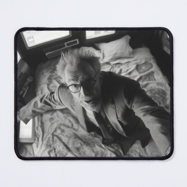Item preview, Mad Scientist in Control Room Bed Surrounded by Monitors – Black and White Chaos designed and sold by Retrocranio.