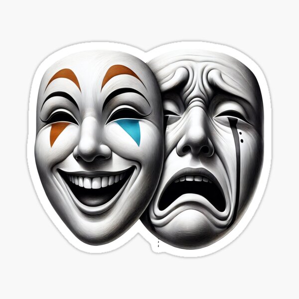 Vista previa del artículo con la obra «Tragedy and Comedy Masks PNG, Theater Drama Graffiti Style Sublimation Art», diseñado y vendido por everywherestick.
