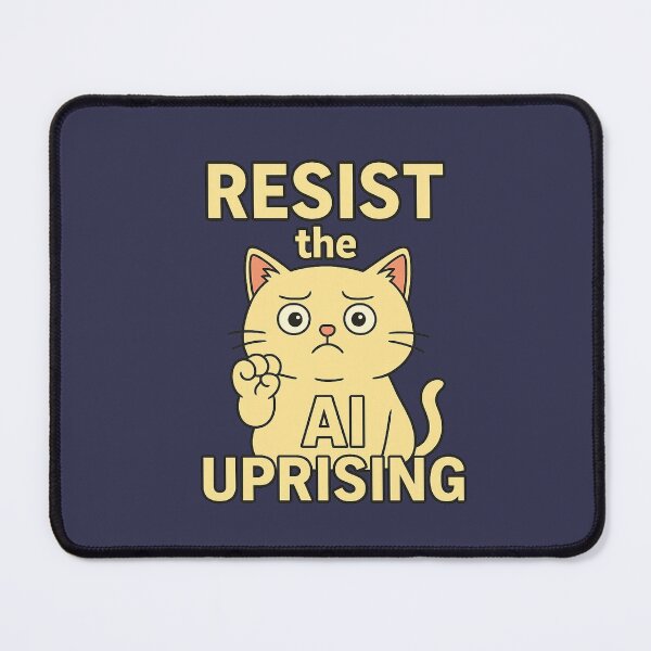 Item preview, Resist the AI Uprising – Angry Cat Protest designed and sold by memememescat.