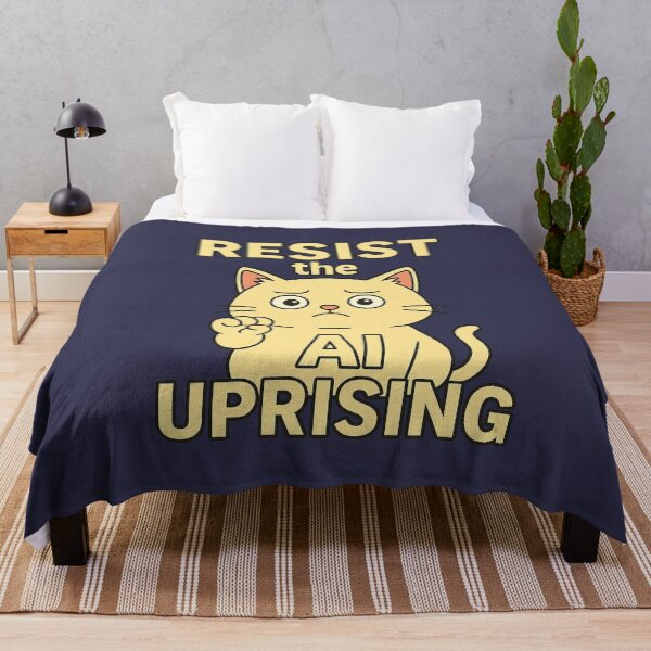 Item preview, Resist the AI Uprising – Angry Cat Protest designed and sold by memememescat.