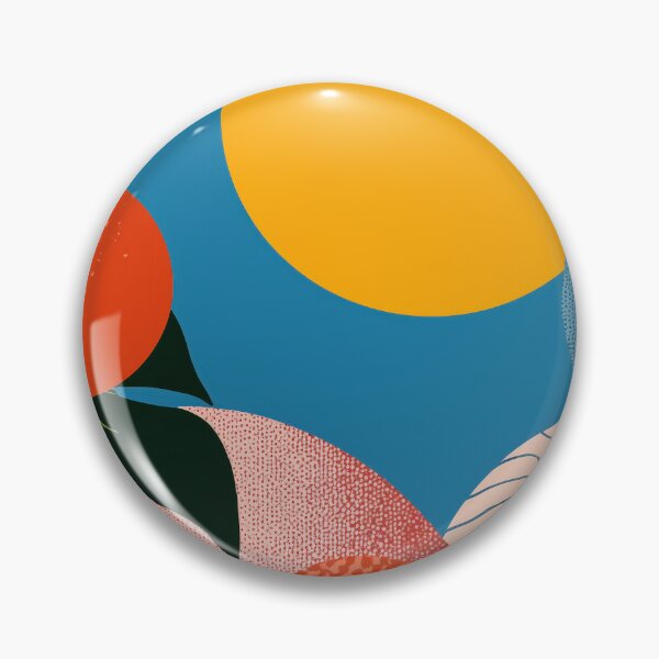 Artikelvorschau, Tropische abstrakte Pop-Art mit Blättern, Orangen und Sonne entworfen und verkauft von Retrocranio.
