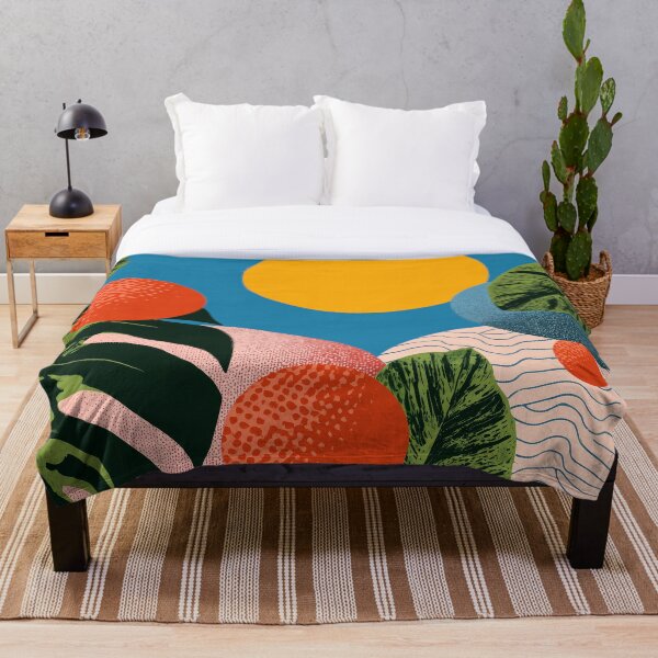 Item preview, Tropical Abstract Pop Art with Leaves, Oranges, and Sun designed and sold by Retrocranio.