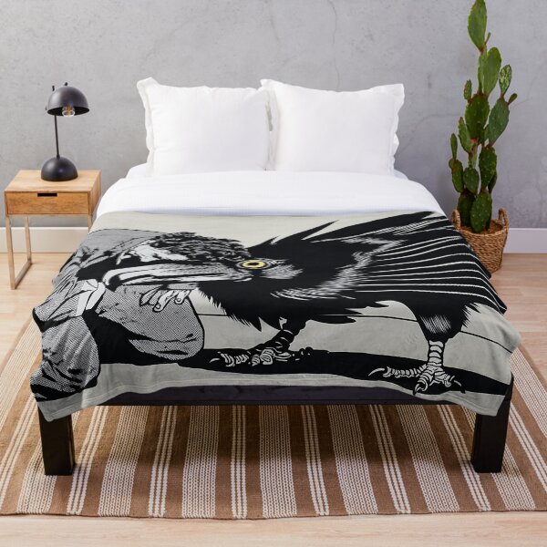 Item preview, Surreal Man and Giant Crow in Emotional Monochrome Embrace designed and sold by Retrocranio.