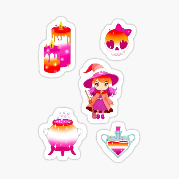 Item preview, Cute Lesbian Pride Sticker Sheet designed and sold by GoddessArtwerks.