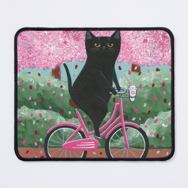 Item preview, Black Cat Spring Bicycle Ride 2024 designed and sold by KilkennyCat Art.