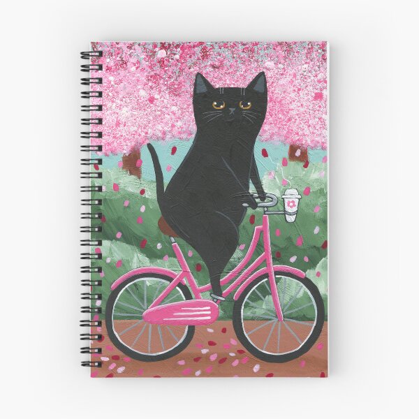 Item preview, Black Cat Spring Bicycle Ride 2024 designed and sold by KilkennyCat Art.