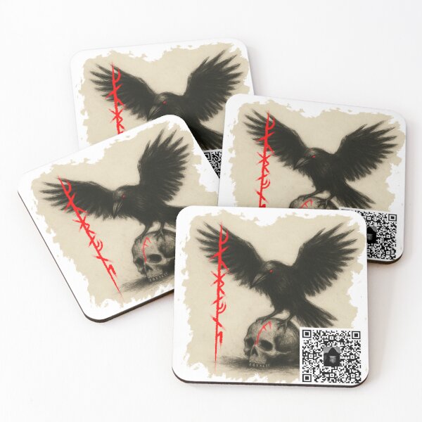 Item preview, Raven's Call - bindrune version with QR designed and sold by ravenscallbe.